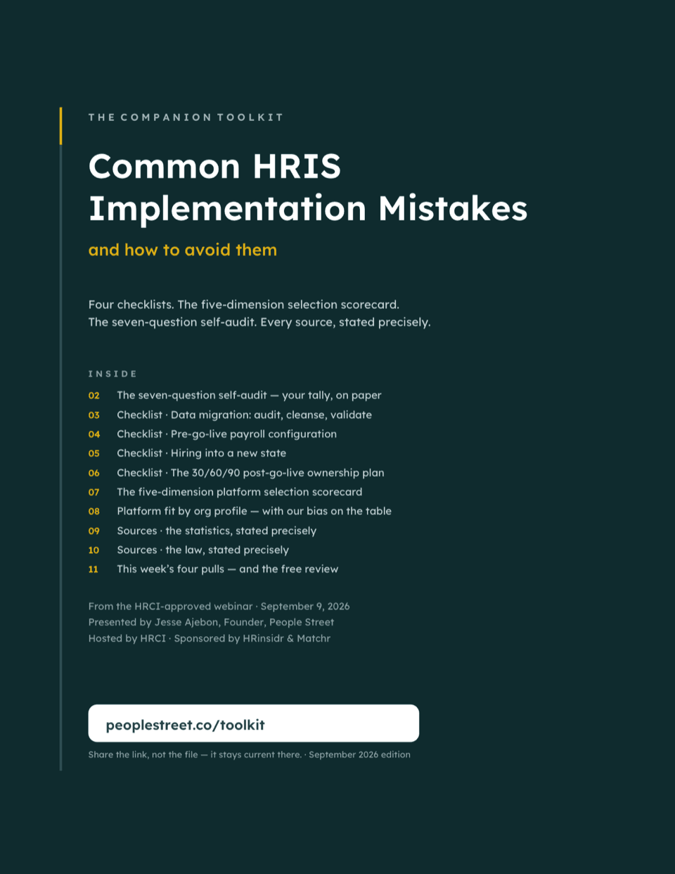 Cover of the Common HRIS Implementation Mistakes toolkit